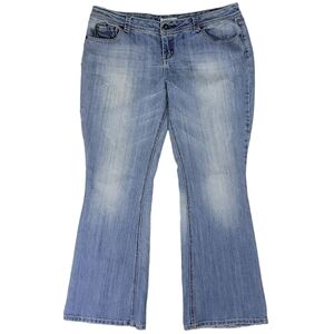 Bongo‎ Womens Bootcut Light Wash Faded/Distressed Look Jeans Size 17